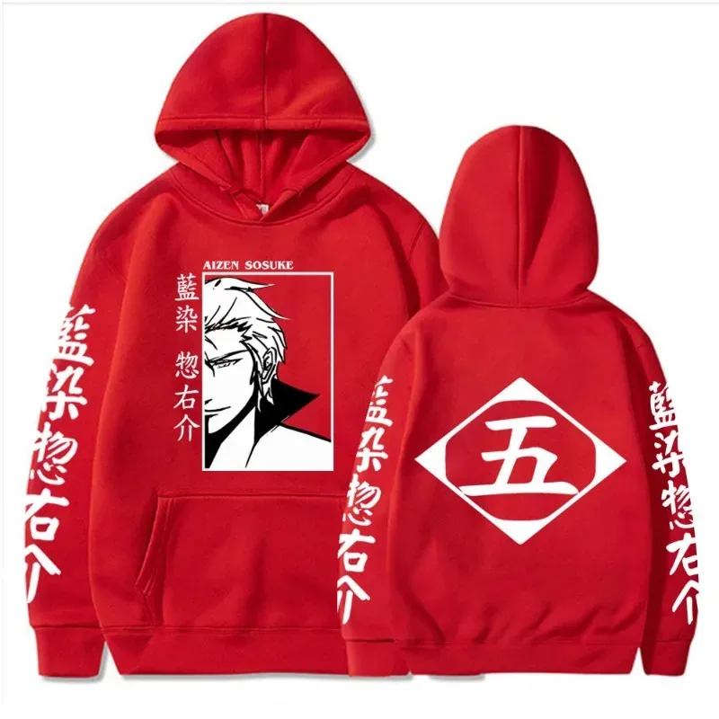 Japan Anime Bleach Aizen Sosuke Manga Cosplay Hoodies Pullovers Tops Man Woman Long Sleeve Clothes Cartoon Hoodies Sweatshirt