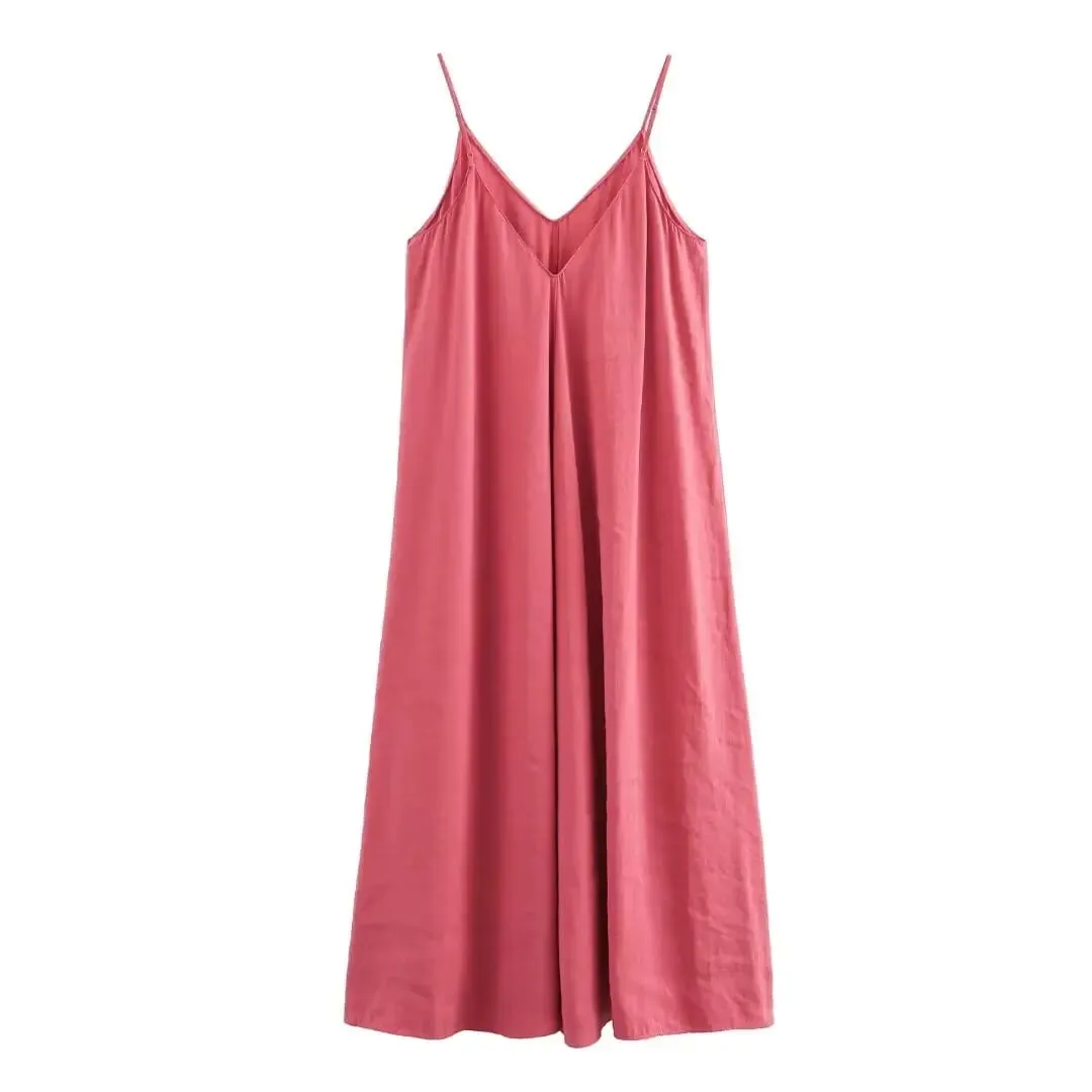 2025 Red Slip Maxi Dress Women Sexy Backless Long Dresses for Woman Summer Beach Female Dress Draped Party Dresses Women — image 4
