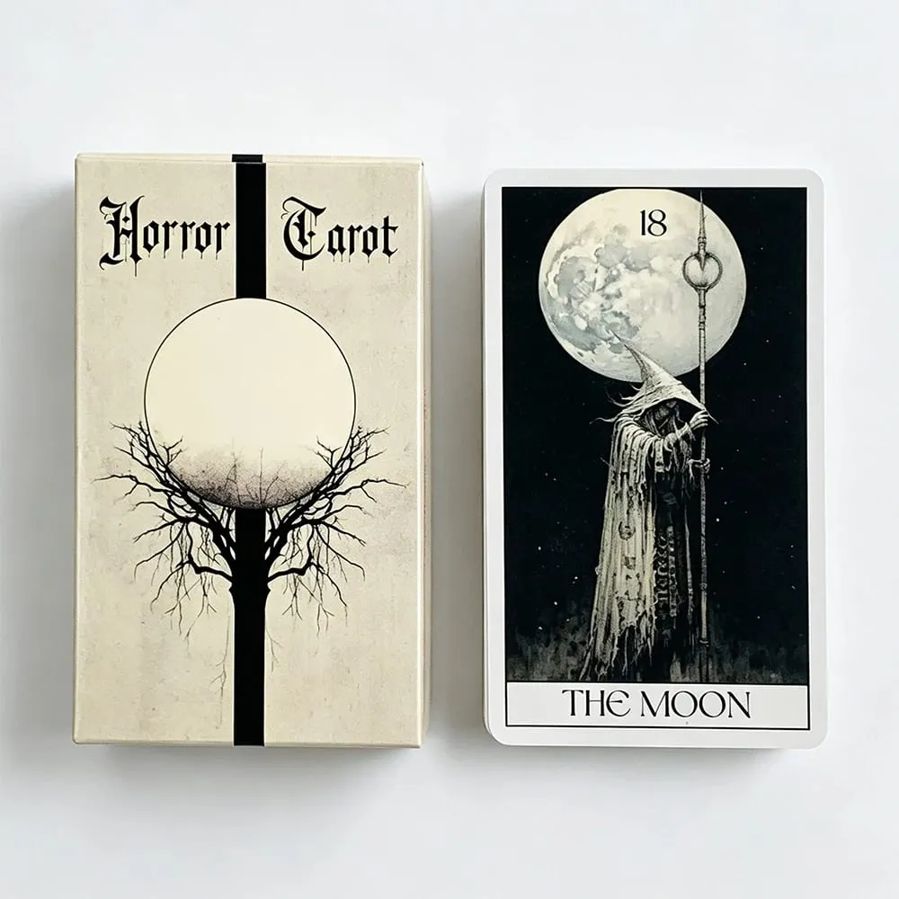 Mystery Horror Tarot Deck 78 Card Set For Divination Power Exploration and Psychic Insight | Halloween and Christmas Gifts