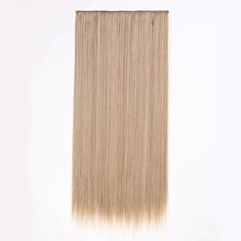 Synthetic Natural Synthetic Hair Extensions 5 Clip In Artificial Fake Ombre Blonde Brown Black Pink Straight False Hair Piece — image 24