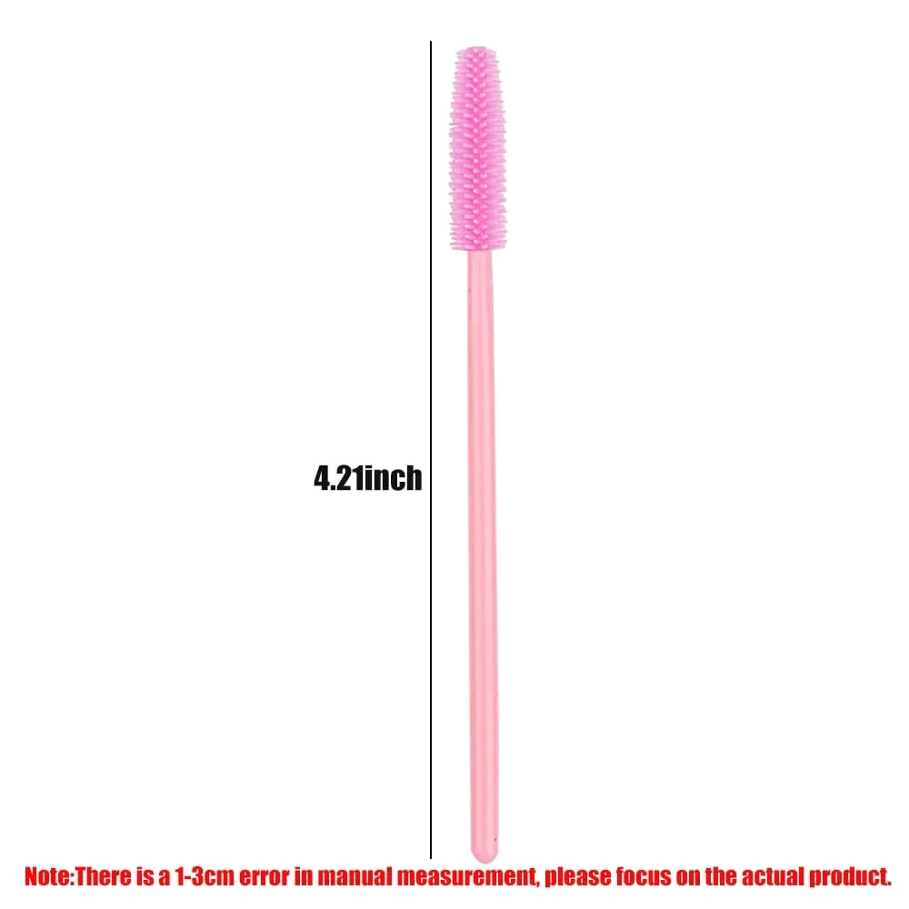 50/100 pçs escova de cílios de silicone escovas rímel varinhas aplicadores kits para extensão de chicote sobrancelhas maquiagem ferramenta