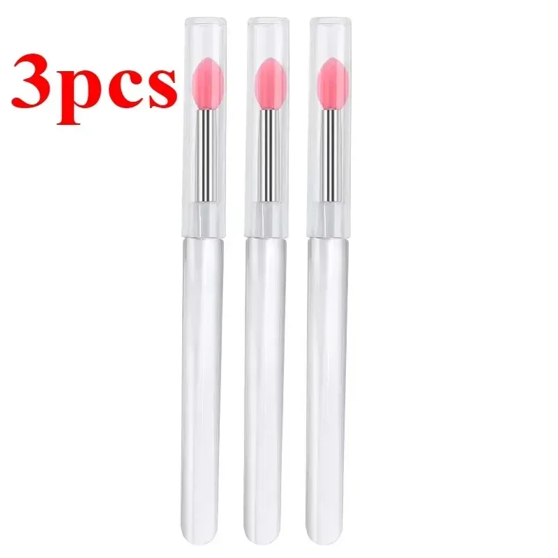 3/5/10PCS Portable Silicone Lip Brush With Cover Soft Multifunctional Lip Balm Applicator Lipstick Lipgloss Makeup Brushes