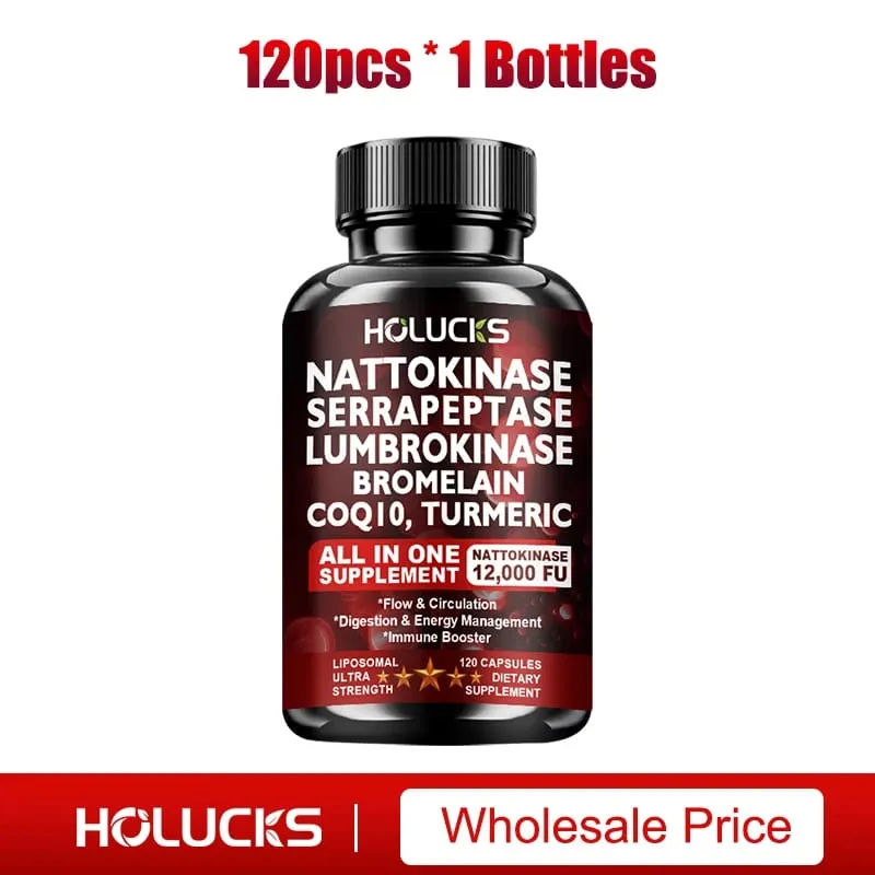Nattokinase Supplement with COQ10 for Cardiovascular & Circulatory Support Heart Health Vegan & Gluten Free