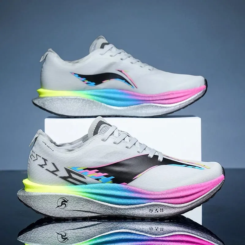 Marathon Carbon Plate Air Cushion Men Sports Running Shoes Breathable Lightweight Women's Comfortable Athletic Nonskid Sneakers