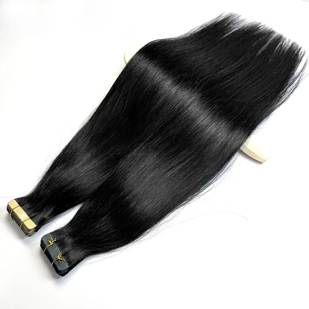 16A Brown Tape In Hair Extension Straight Seamless Invisible Tape In Human Hair Extensions 42 Pcs-100g 16 18 20 22 Inch Colored Raw Virgin Skin Adhesive