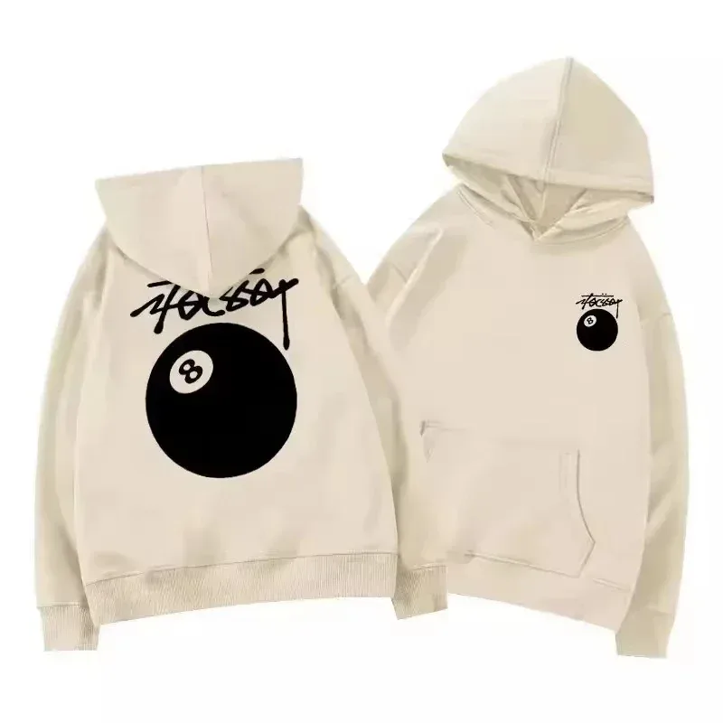 New billiard print street autumn and winter warm hooded sportswear soft casual top high-quality comfortable clothing