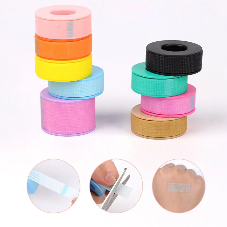 New10pcs Non-woven Silicone Gel Eyelash Tape Breathable Sensitive Resistant Microporous Eyelash Extension Color Tape Makeup Tool