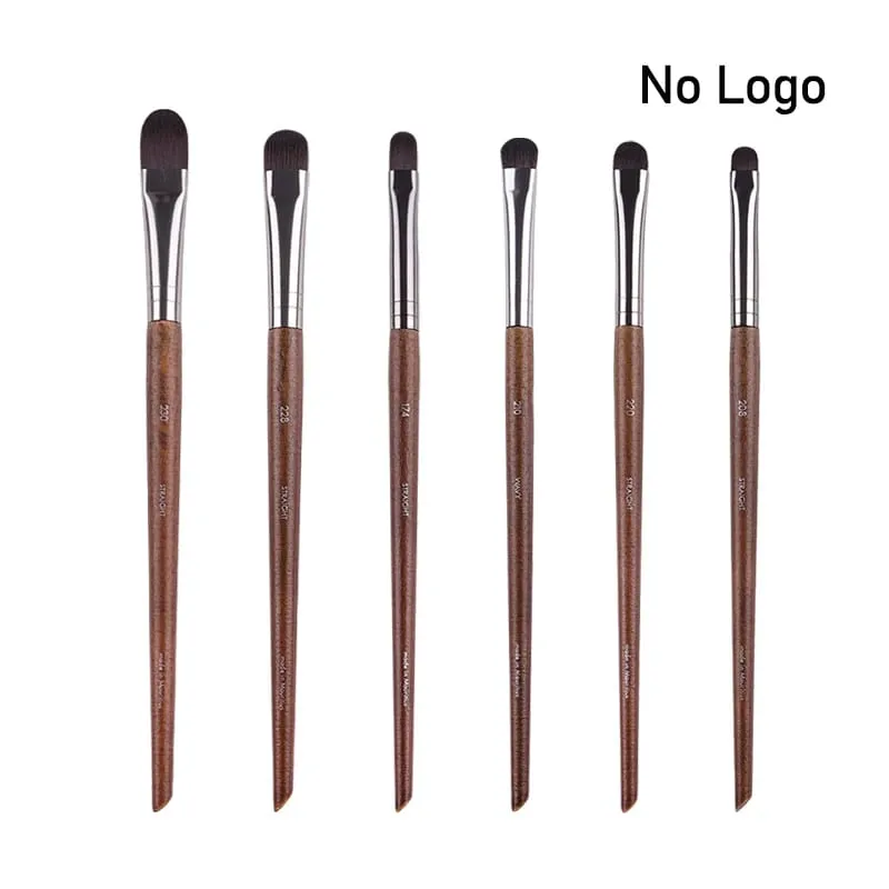 Naturligt træ Øjenmakeup børster hele sæt Pro Crease Øjenskygge Make-up kit smudge highlighter øjenbryn Læbevippebørste praktisk