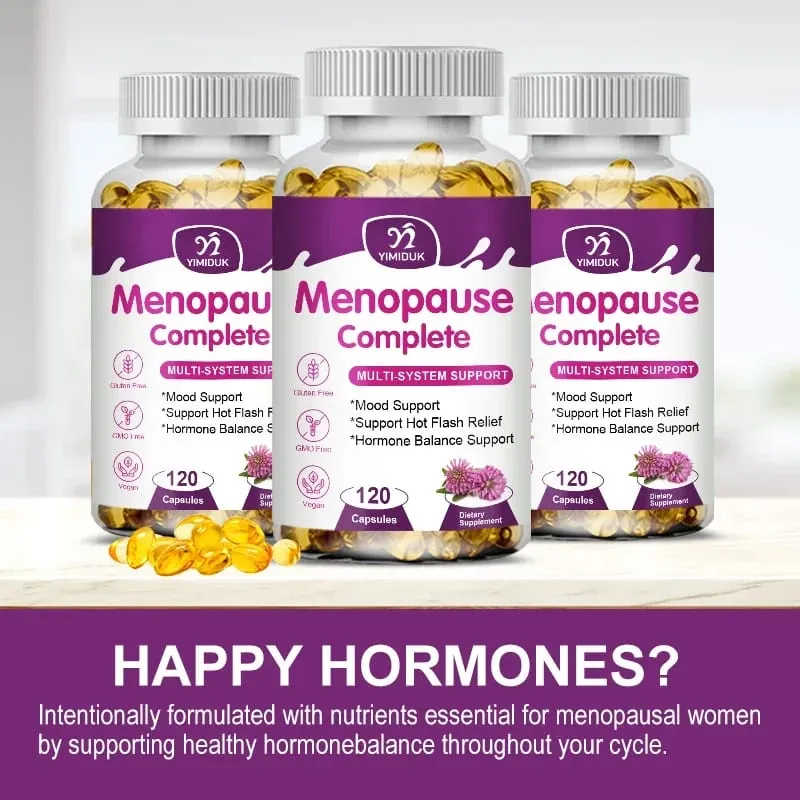 Buy 1 Get 1 Free! Menopause Complete Supplement for Hot Flash Relief Hormone Balance & Mood Soothes Joint Discomfort Vegan