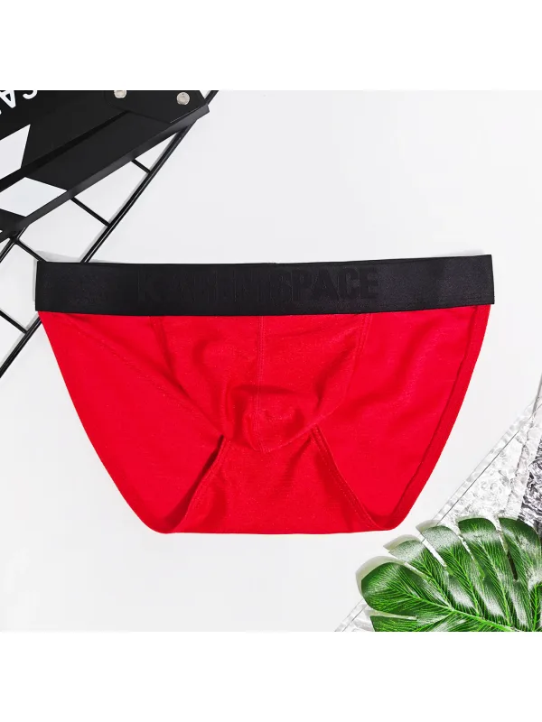 Men's Solid-Color Low-Waist Triangle Underwear Breathable Sexy Bottom Pants Trendy 1-Piece Set Mature Style Promotional Price