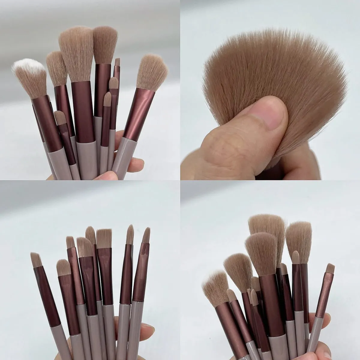 13Pcs Soft Beauty Makeup Brushes Set Foundation Eyeshadow Blush Cosmetic Tools with Storage Bag for Women