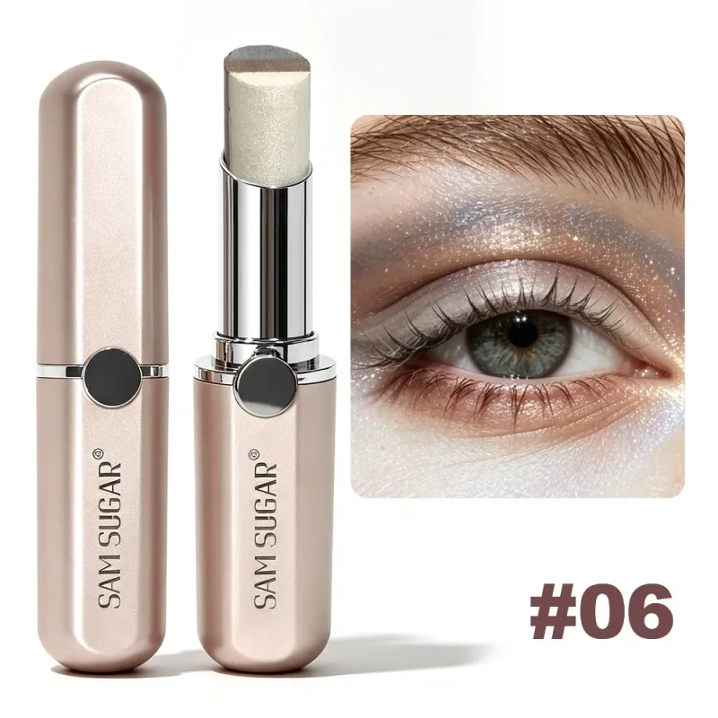 3-Color Gradient Eyeshadow Stick Shimmer Highlight Contour Cream Eyeshadow Waterproof Smudge Resistant Quick Eye Makeup Stick