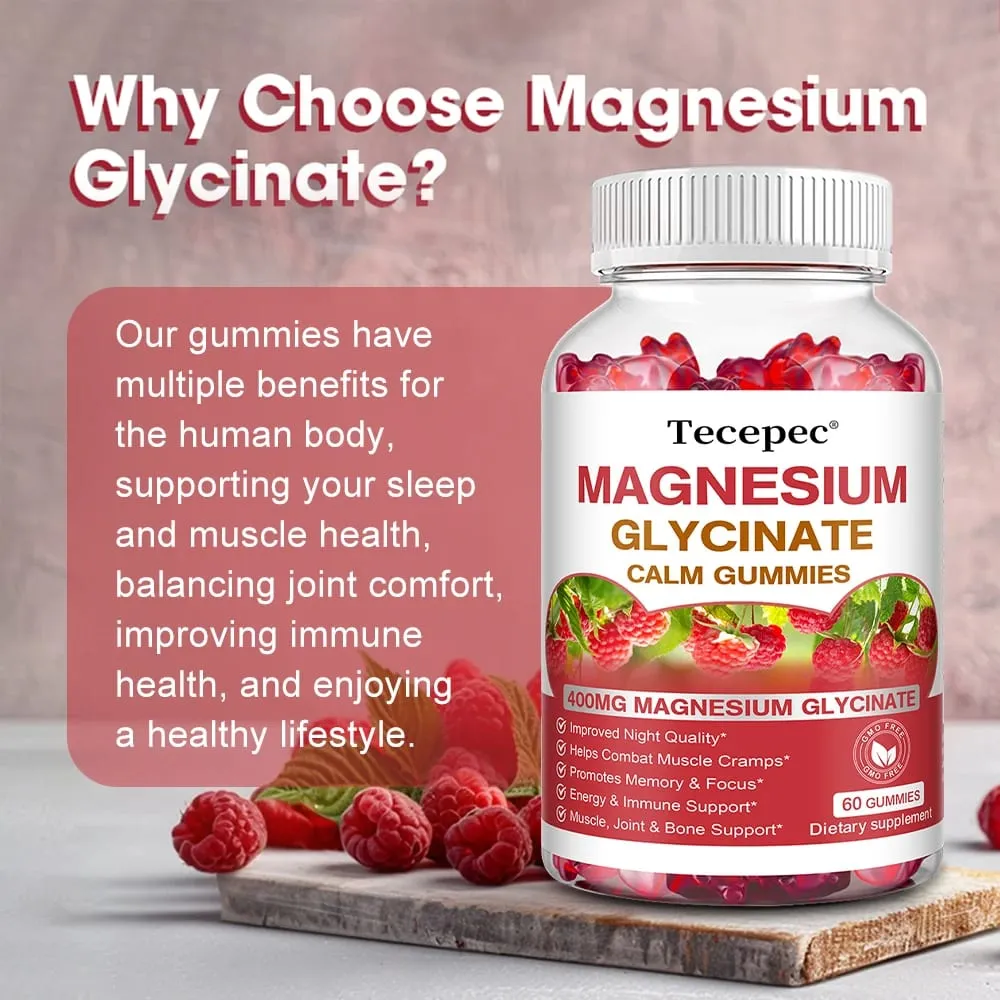 Magnezyum Glisinat Sakızları-Gevşemeye Yardımcı Olan Yetişkin Takviyeleri Kalp Sağlığını İyileştirir ve Kemik İliği ve Eklem Sağlığını Destekler