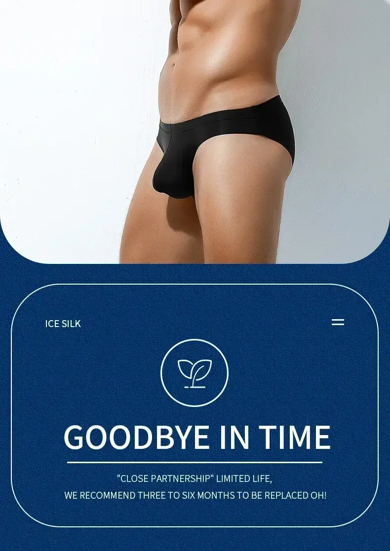 2PCS Men's summer underwear: Ice Silk, low-waisted triangular underpants, personalized, ultra-thin, breathable shorts — image 18