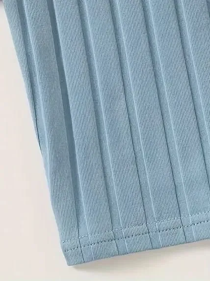 Women Ribbed Spaghetti Strap Mini Dress Sleeveless Square Neck Slim Bodycon Short Dress Summer Casual Basic Cami Dress