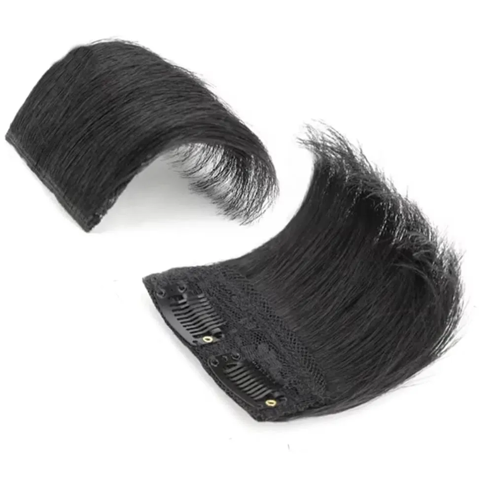 Women's Synthetic Invisible Seamless Clip On Hair Extensions With Top Side Cover For Women's Hair Patches