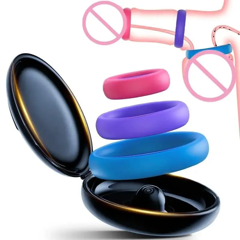 HOT！3Pcs Penis Ring Set For Men Enhanced Erection Delayed Ejaculation Cock Trainer Semen Lock Reusable Adult Sex Toys For Male
