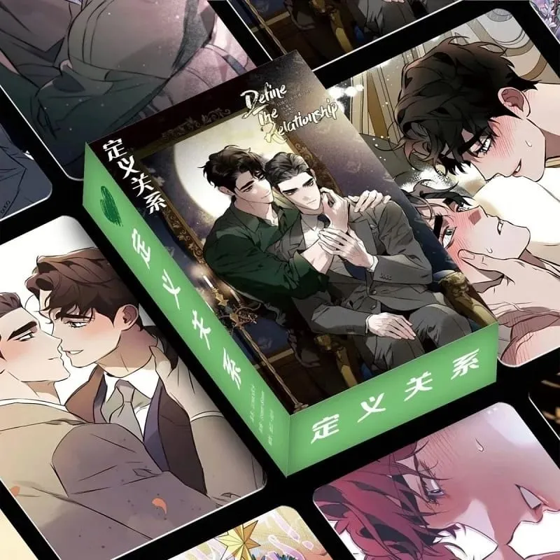 55Pcs/Set Define The Relationship Manhwa Photocards Male Character Laser Lomo Cards BL Manga for Fans Collectible Gift — image 2