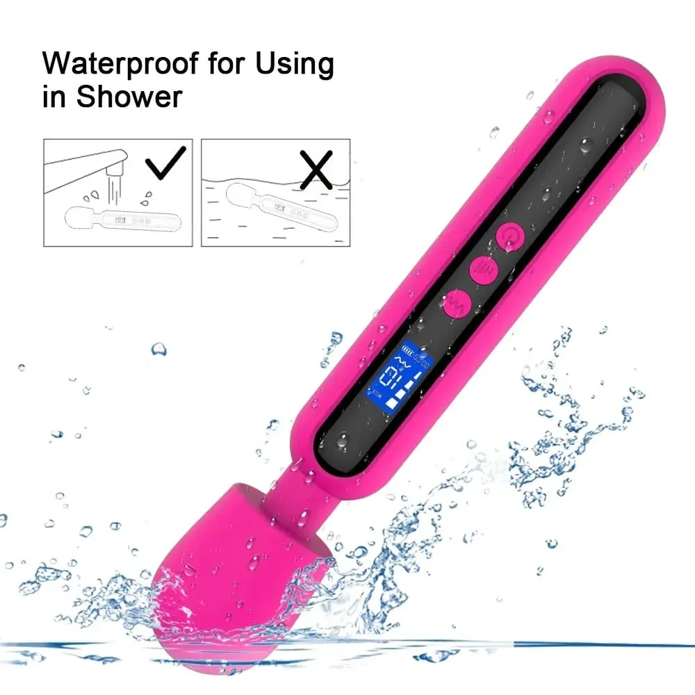 Female Masturbator Massage Stick 10 Frequency 4-speed Silicone Material LCD Display Vibration Stick Adult Sex Products