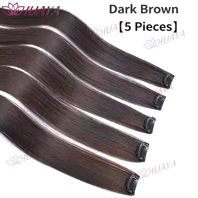 Synthetic 24-inch BB clip-in hair extensions 5 pieces per set one clip per piece seamless hairpieces.Easy and comfortable to w — image 8