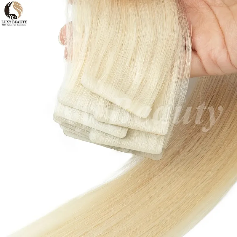 Straight Invisible Tape In Human Hair Extensions Injected PU Tape Hair Extensions Black Blonde Brown Tape Ins Hair 10pcs/Pack
