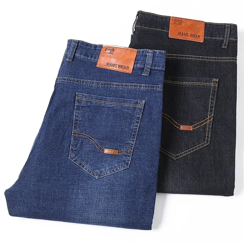 Men's Jeans Pants Big Size 50 High Stretch Denim Fabric Large Size Pants for 45-150kg Jeans Hombre Wide Leg Jeans Pantalon Homme — image 6