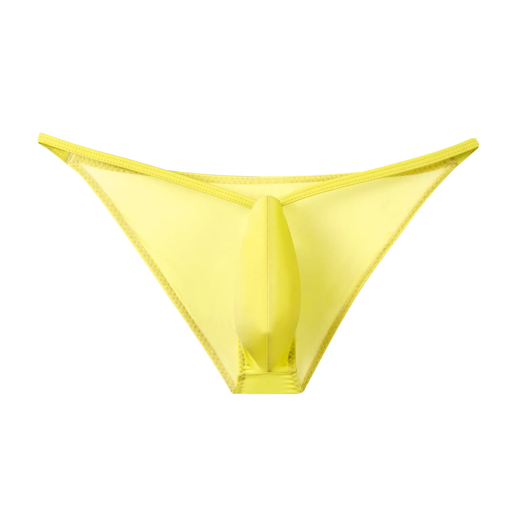 New Novelty Sexy Upturned Men's Briefs Ice Silky Low Rise Thin Belt Underwear Male Stretch Panties Solid Tight Underpants