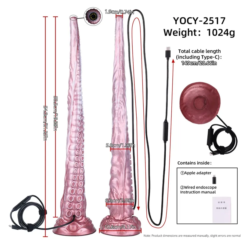 Silicone Long Anal Plug with Smart Endoscope Function G Spot Deep Stimulate Sex Toys Camera LED Light Body Exploration