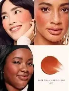 Zestaw do makijażu Rare Beauty Płynny rozświetlacz Pozostaje wilgotny i nie wysycha Róż w kremie Błyszczący, wilgotny naturalny róż w płynie