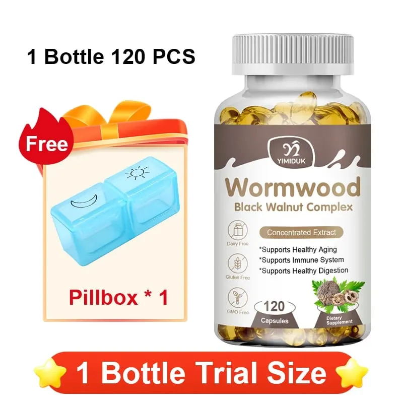 Premium Wormwood Cleanse Supplement with Black Walnut Clove & Quassia Supports Intestinal Health Detox & Digestive Balance