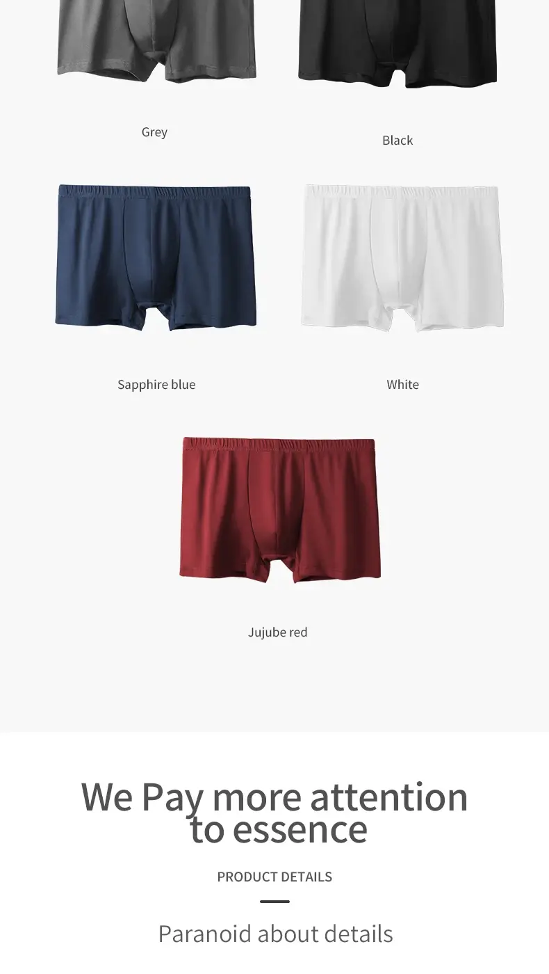 Lot de 3 Boxers de sport respirants en coton pur pour hommes, sous-vêtements d'été de grande taille, slips en coton fin pour garçons — image 11