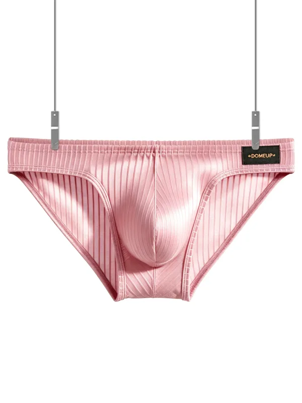 Men's Underwear Ribbed Texture Mens Brief Nylon Elastane Underpants Lightweight Thin Comfortable Male Triangle Underwear M‑XXL