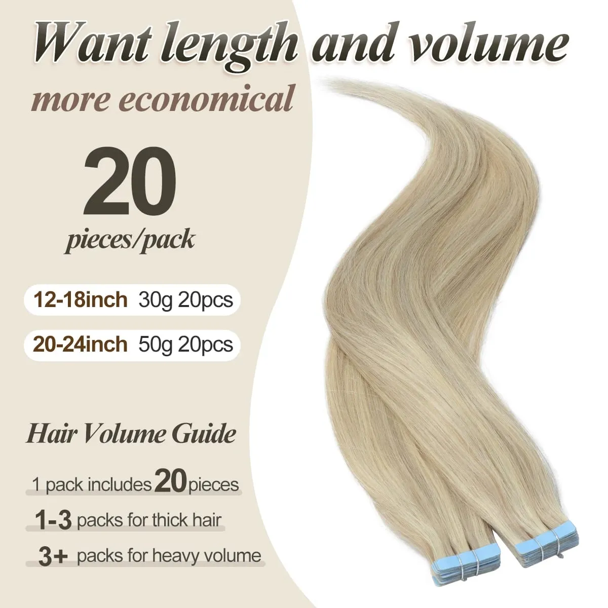 20pcs Seamless Tape in Hair Extensions Human Hair Straight Glue in Extensions Remy Human Hair Extensions 30g/pack 12-22inch