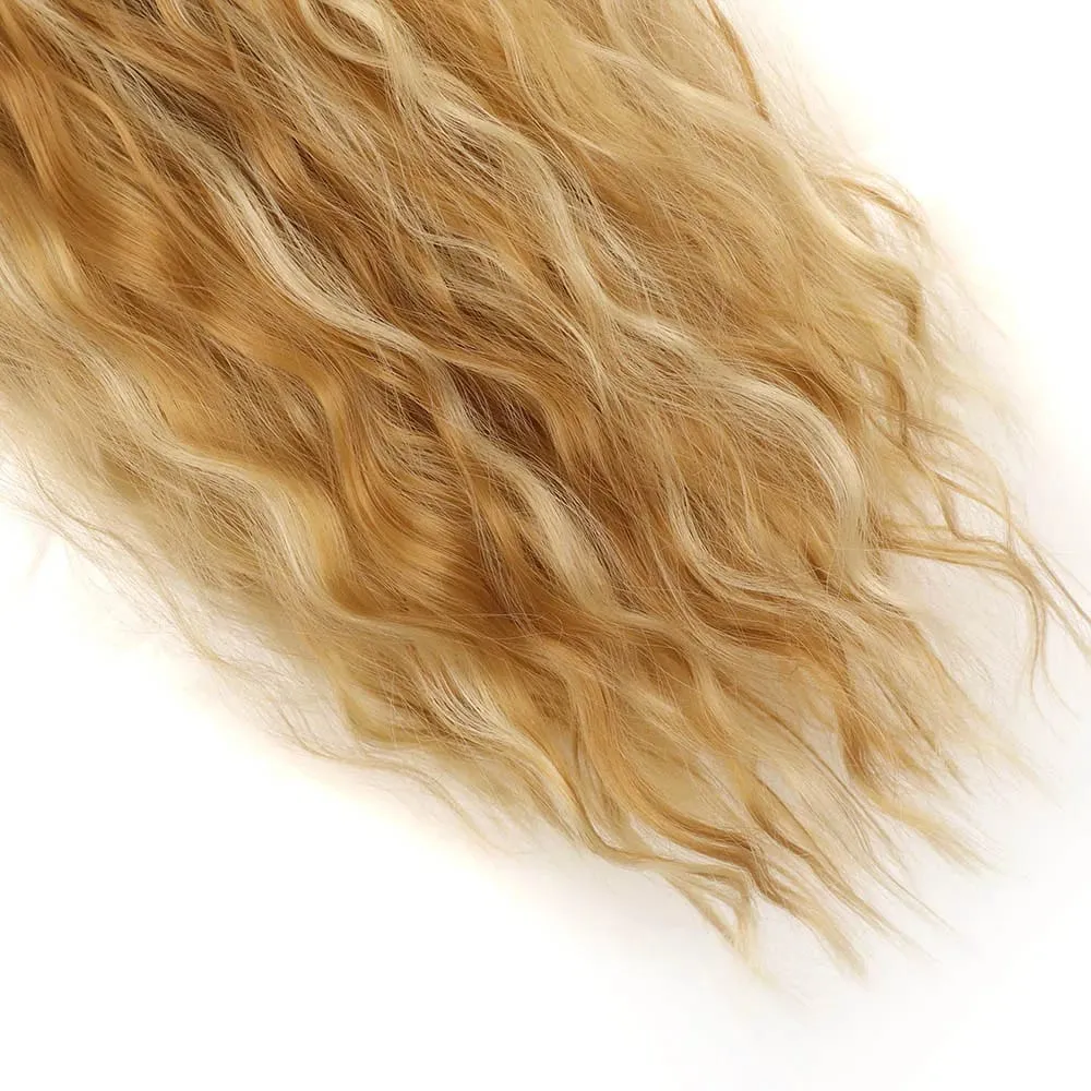 Jeedou Corn Wavy Clip‑in Hair Extensions 6‑Piece 16‑Clips Synthetic High‑Temp Fiber Voluminous Hair Pieces for Ladies