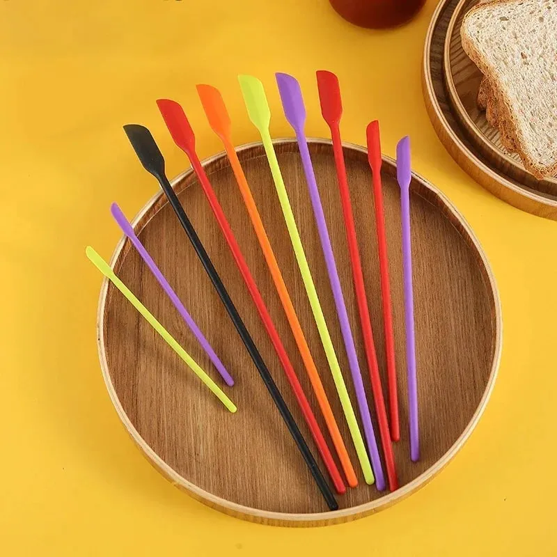 Cosmetic Bottle Silicone Mini Scraper 3-Piece Set Double-End Spatula for Baking Jam and Cream