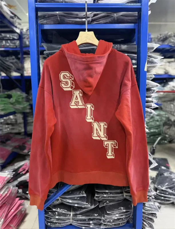 26SS SAINT OF MICHAEL Mxxxxxx BABY MICHAEL HOODIE Printed Distressed Long Sleeve Hooded Sweatshirt Cotton Hoodies For Men