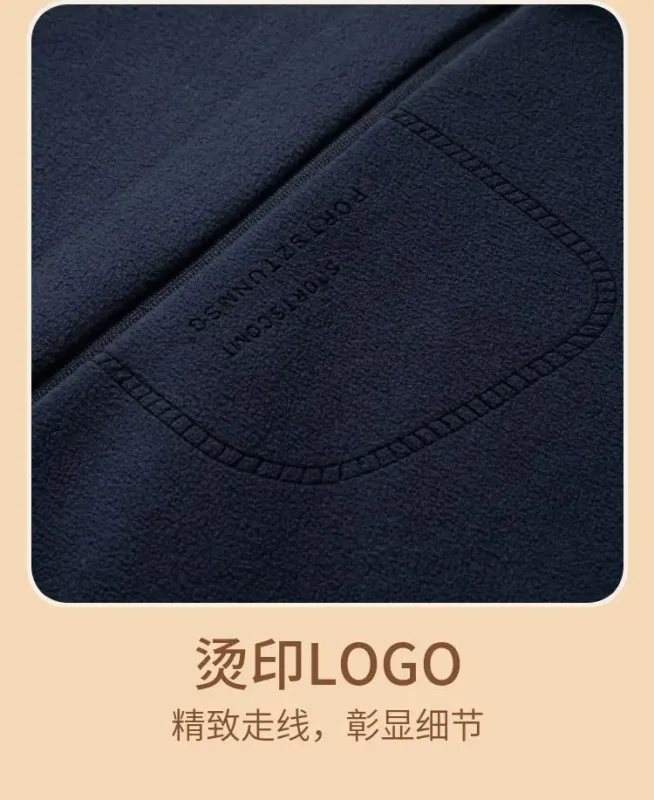 Men Double-sided Polar Fleece Hoodie Cardigan Solid Full Zip Warm Letter Print Casual Coats Thicken Sport Classic Sweatshirts