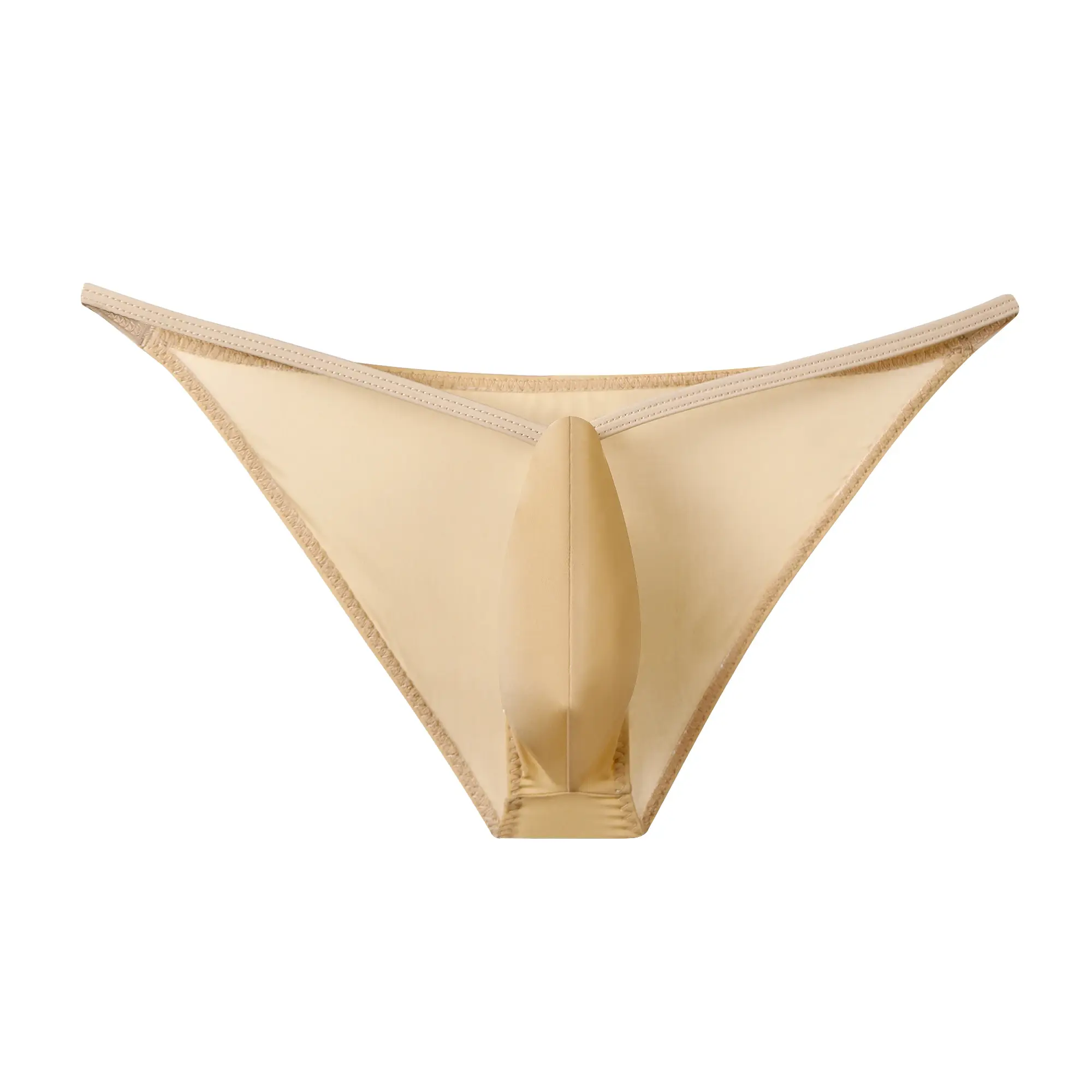 New Novelty Sexy Upturned Men's Briefs Ice Silky Low Rise Thin Belt Underwear Male Stretch Panties Solid Tight Underpants