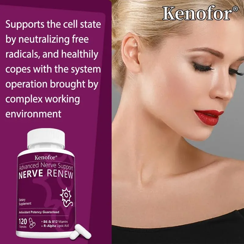 Nerve Renew Advanced Nerve Support - 300mg R-Alpha Lipoic Acid - Supports Brain Skin Nervous System Health and Antioxidants