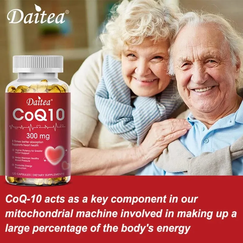 Coenzyme Q10 - 300 Mg Supports Energy Cognitive Ability and Heart Brain and Cell Health Antioxidant Improves Sleep Quality