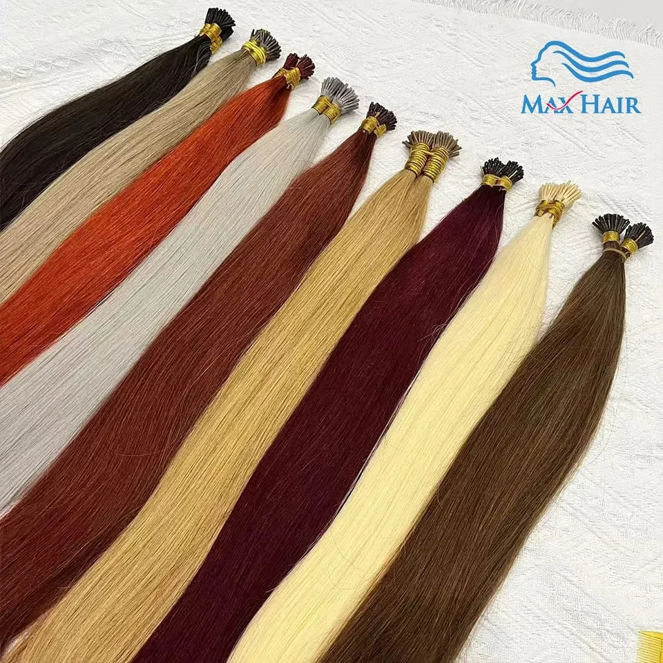 Human Hair I Tip 100% Human Hair Extensions Keratin Straight Brazilian Remy Human Hair Natural Capsule Hair Extension 30 Inch