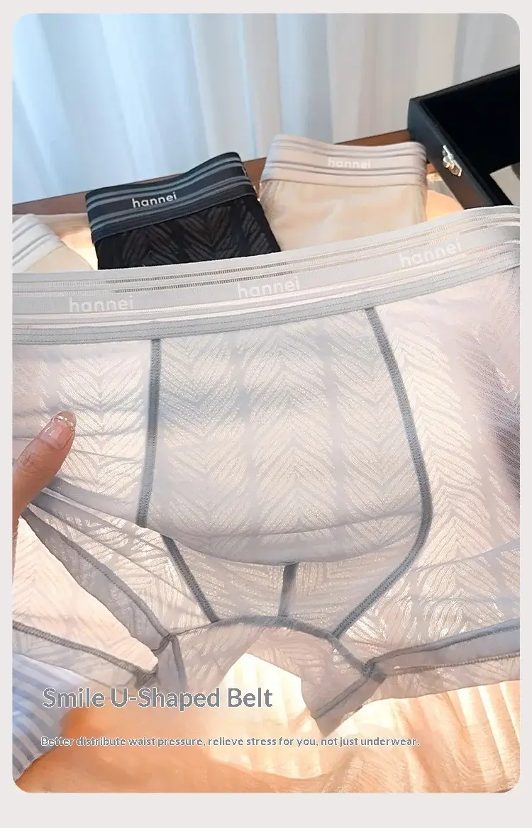 New Summer Men's Underwear, Men's Boxer Briefs, Plus Size Breathable Underwear, Thin Loose Men's Comfortable Solid Color Shorts
