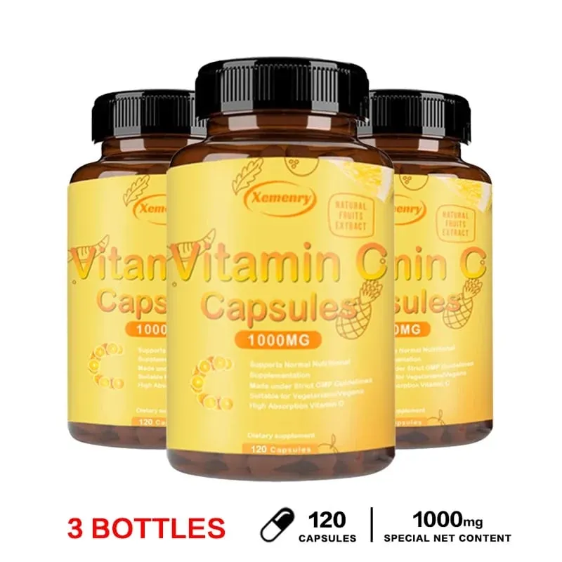 Vitamin C Capsules 1000mg - Immune System and Collagen Booster Skin Health Antioxidant Supplements — image 11