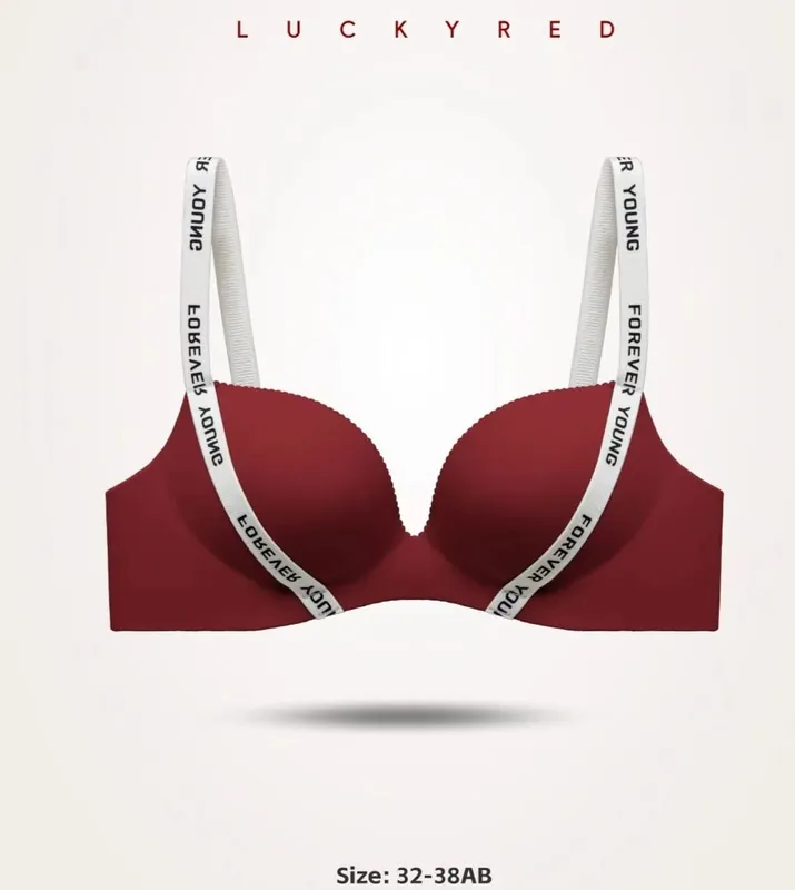 Sexy Red Push up Bra Set for Small Breasts Anti-Sagging Comfortable Breathable Wedding Lingerie Set without Underwire