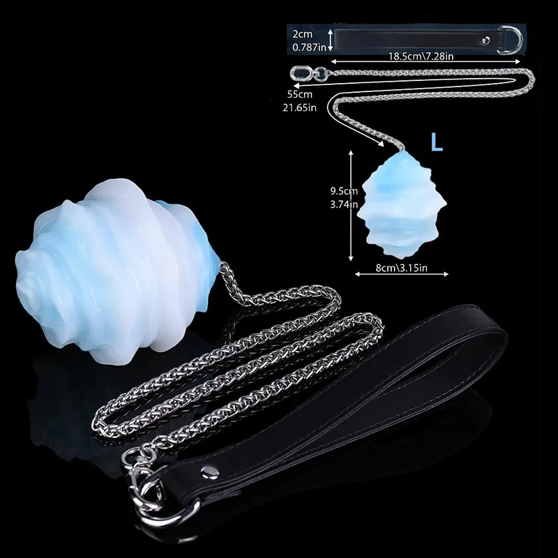 แฟนตาซีของเล่นไข่ยาว CHAIN ​​Platinum ซิลิโคน Anal Plug ไข่ช่องคลอดลูกของเล่นสำหรับผู้ใหญ่ผู้หญิงผู้ชายคู่เจ้าชู้