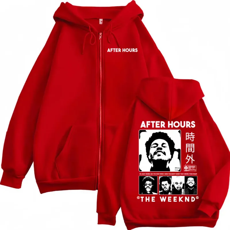 The Weeknd After Hours Til Dawn Zipper Hoodies Men Women Fashion Streetwear Jacket Sweatshirt Fleece Cozy Zip Up Pullovers Coats