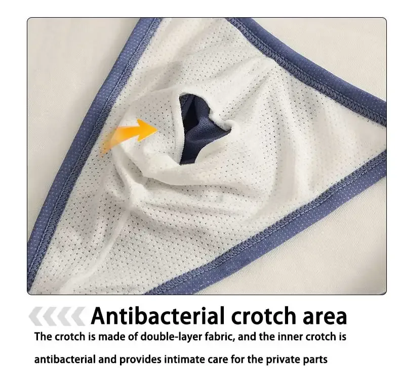 Slip en soie glacée pour hommes avec devant ouvert et taille réglable - Sous-vêtements respirants sexy d'été pour un ajustement confortable — image 17