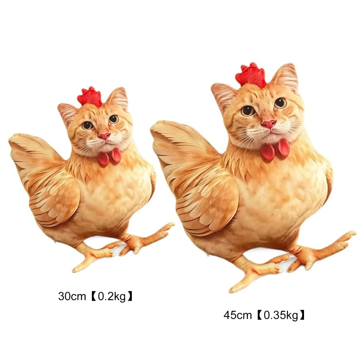 Gatto Pollo Divertente Novità Morbido Peluche Cuscino Simpatico Animale Farcito Cuscino per Divano 3D Arancione Tabby Gattino Bambola