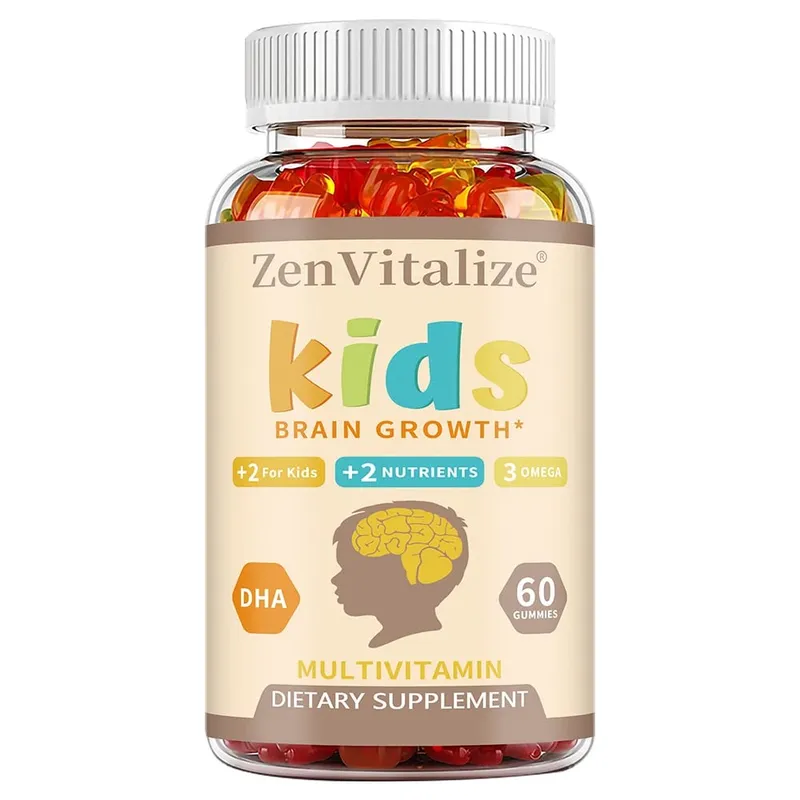 Kids Brain Development Gummies - with Omega 3 DHA Promotes Children's Brain Health Memory & Immune
