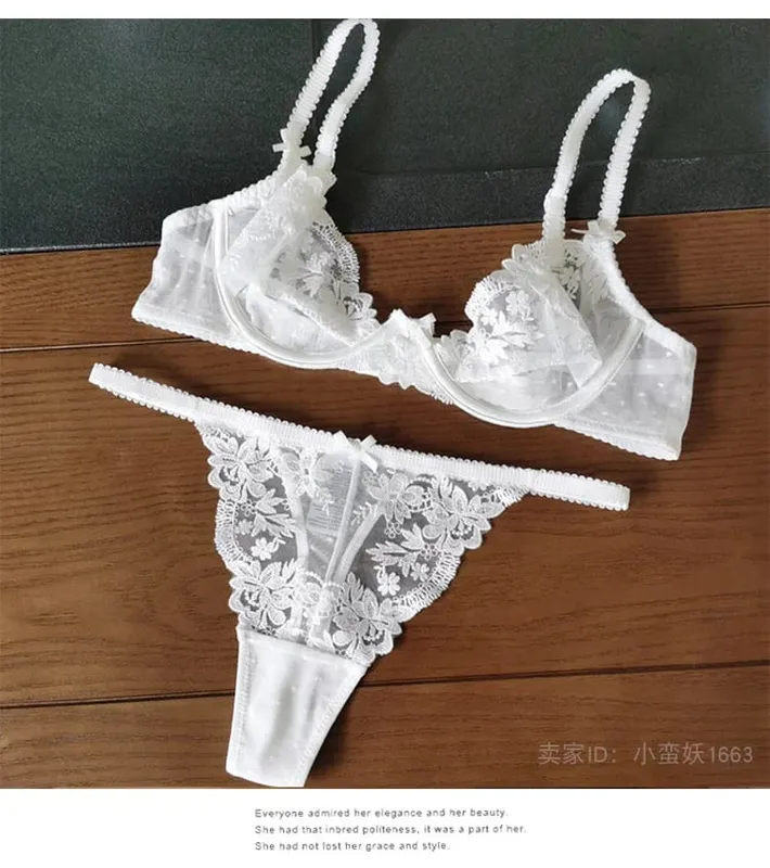 European Lace Bralette Modish Wire-Free Bra Set Cover Breathable Anti-Sag Thin Cup for Humid Weather & Modest Confidence